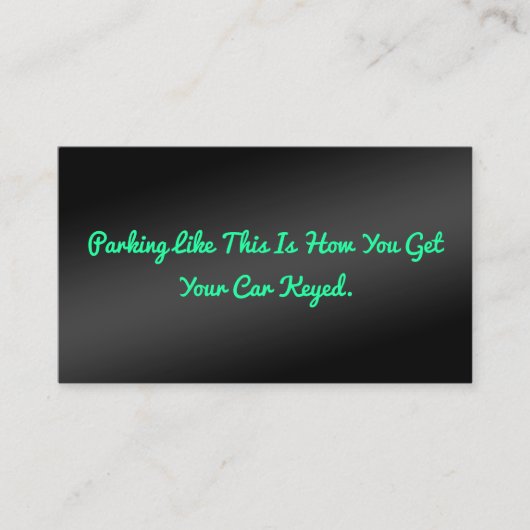 Humoristisch slecht parkeren visitekaartje (Voorkant)