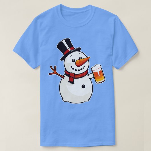 Humoristisch Snowman Bier Party Grappig Ontwerp vo T-shirt (Design voorkant)
