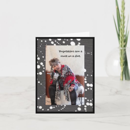 Humoristisch veggie dieet kaart (Voorkant)