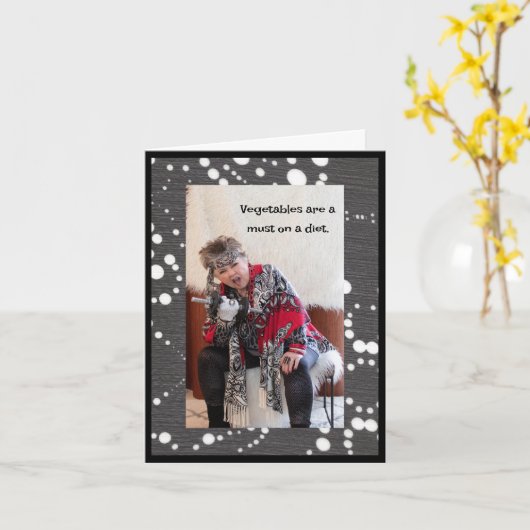 Humoristisch veggie dieet kaart (Gele Bloem)
