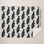 Humoristisch vispatroon 's werelds beste visser sherpa deken (Voorkant (horizontaal))