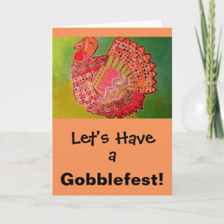 Humoristisch Wenskaart met Bright Turkey Kaart