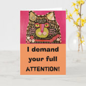 Humoristisch Wenskaart met Cool Cat Kaart (Gele Bloem)