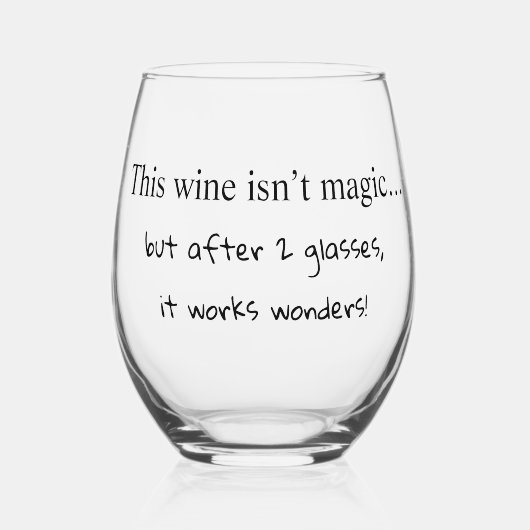 Humoristisch wijnglas wijnglas zonder voet (Voorkant)