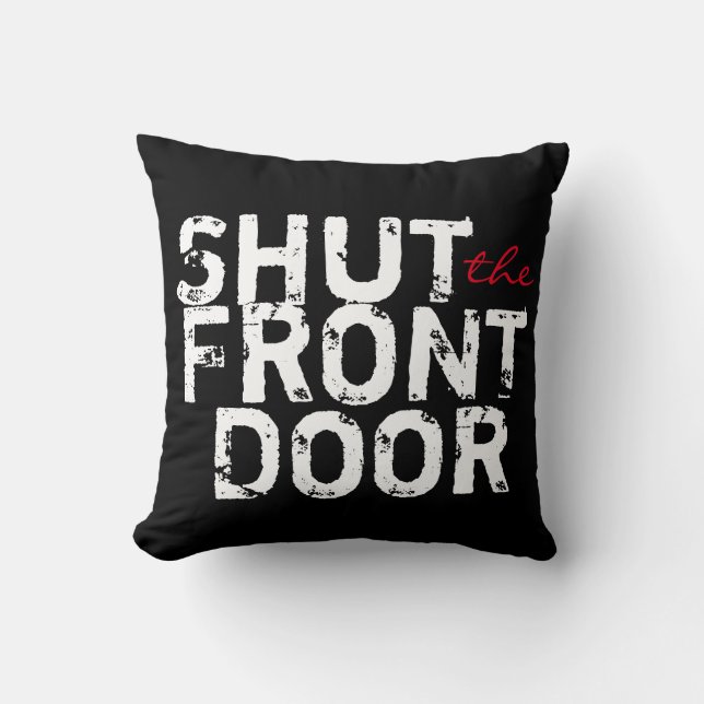 Humoristisch zwart-wit kussen (Voorkant)