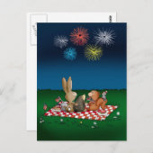 Humoristische 4 juli Kaart met vuurwerk - Vriend (Voorkant / Achterkant)