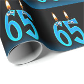 Humoristische 65e verjaardag kaars met oogballen cadeaupapier (Rol Hoek)