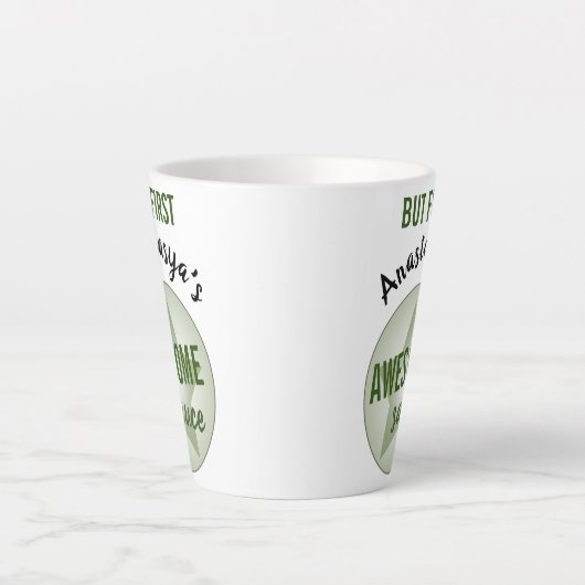 Humoristische aangepaste naam maar eerste Geweldig Latte Mok (Voorkant)