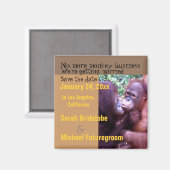 Humoristische Aap Business Save the Date Magneet (Voorkant / Achterkant)