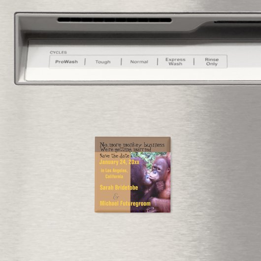 Humoristische Aap Business Save the Date Magneet (Insitu (Vaatwasser))