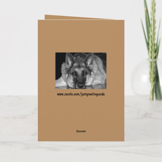 Humoristische Afstuderen Kaart met Duitse herder (Achterkant)