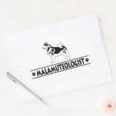 Humoristische Alaskan Malamute Ovale Sticker (Envelop)