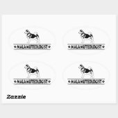 Humoristische Alaskan Malamute Ovale Sticker (Vel)