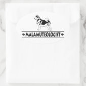 Humoristische Alaskan Malamute Ovale Sticker (Tas)