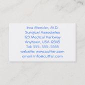 Humoristische algemeen chirurg Cartoon afspraak of Visitekaartje (Achterkant)