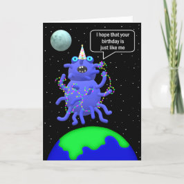 humoristische alien 2 verjaardagskaart van Jo Afbe Bedankkaart