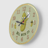 Humoristische augurk wandklok zal ermee (Hoek)