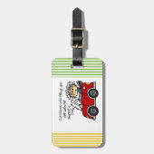 Humoristische autoziekte bagagelabel (Voorkant verticaal)