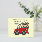 Humoristische autoziekte briefkaart (Staand voorkant)