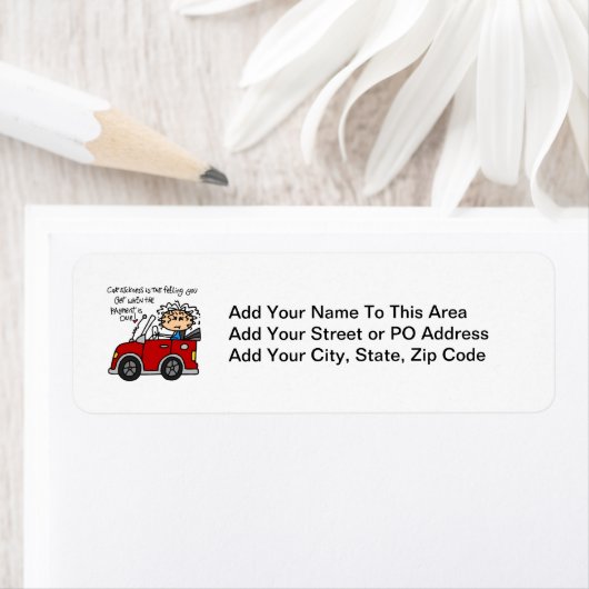 Humoristische autoziekte etiket (Insitu)