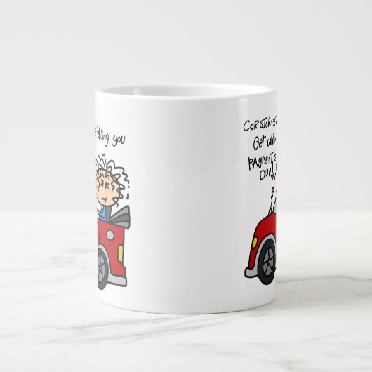 Humoristische autoziekte grote koffiekop (Voorkant)