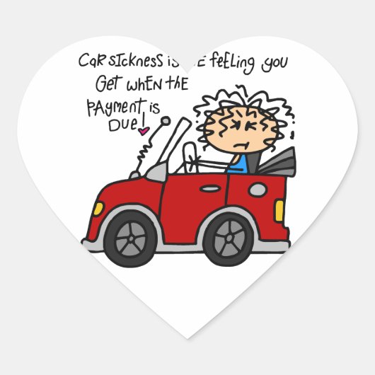 Humoristische autoziekte hart sticker (Voorkant)