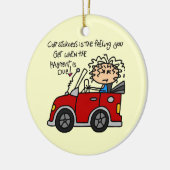 Humoristische autoziekte keramisch ornament (Links)