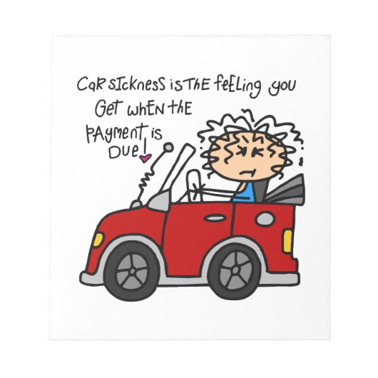 Humoristische autoziekte notitieblok (Voorkant)