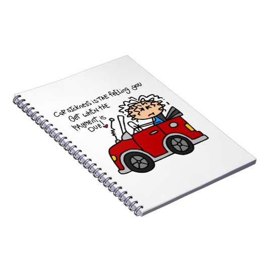 Humoristische autoziekte notitieboek (Rechterzijde)