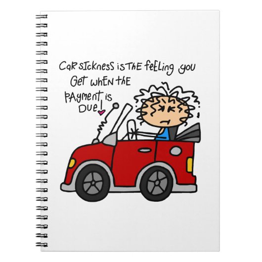 Humoristische autoziekte notitieboek (Voorkant)