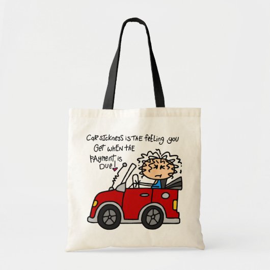 Humoristische autoziekte tote bag (Voorkant)