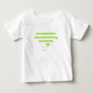 Humoristische Baby: niet-coöperatief, compromisloo