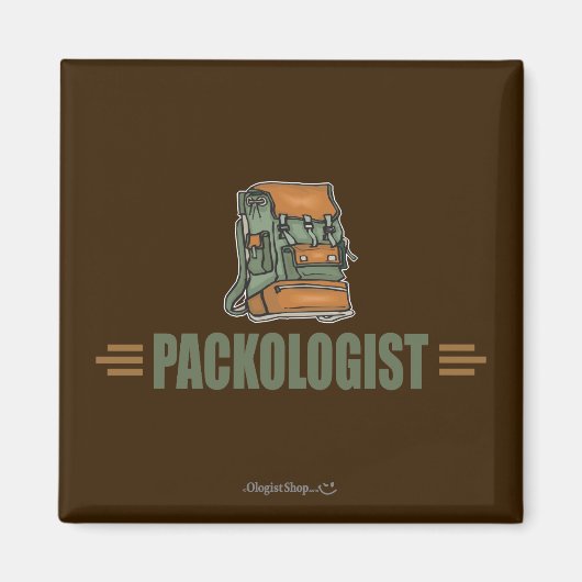 Humoristische Backpacken Magneet (Voorkant)