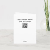 Humoristische Bloemkool overstappen op Pizza Kaart (Achterkant)