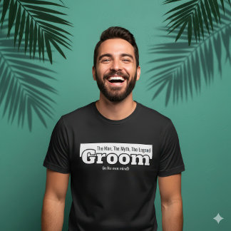 Humoristische Bruidegom Legende Zwart en Wit Bache T-shirt