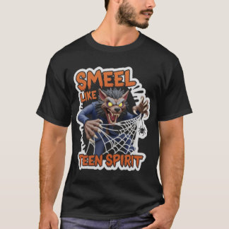Humoristische cartoon weerwolf met RUIKT ALS TIENE T-shirt