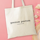 Humoristische Caymaneilanden Dialect Geezum Peetum Tote Bag