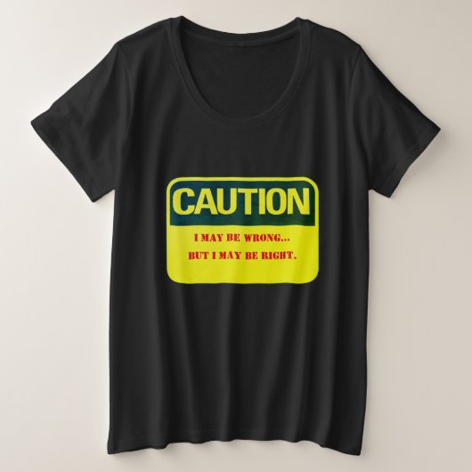 Humoristische Comfort Zone Plus Size T-shirt (Design voorkant)