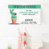 Humoristische Custom Welkom Familie Reünie Cactus Spandoek (Insitu)