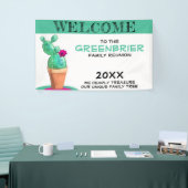 Humoristische Custom Welkom Familie Reünie Cactus Spandoek (Beurs)