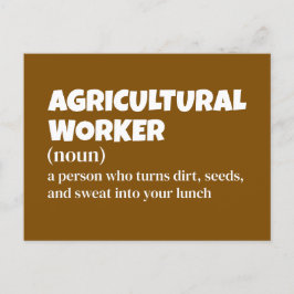 Humoristische definitie van landarbeider feestdagenkaart