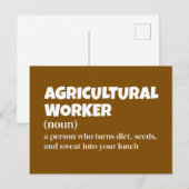 Humoristische definitie van landarbeider feestdagenkaart (Voorkant / Achterkant)