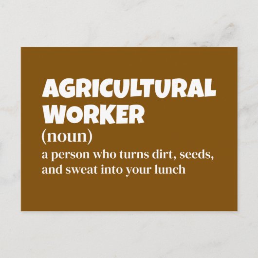 Humoristische definitie van landarbeider feestdagenkaart (Voorkant)