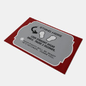 HUMORISTISCHE DEURMAT / STA HIER, GLIMLACH VOOR CA (Schuin)