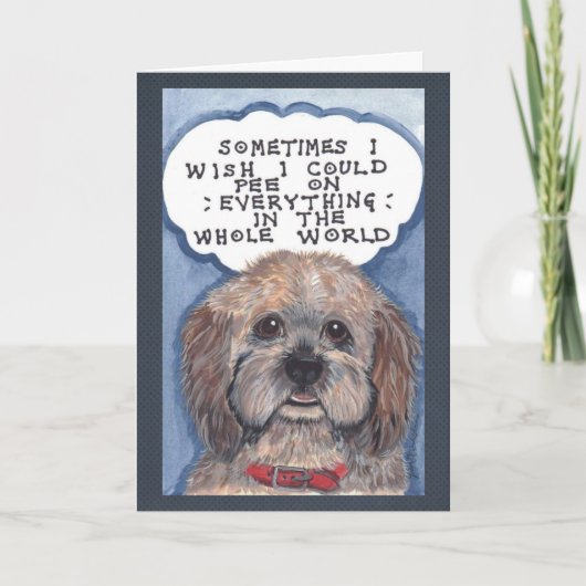 Humoristische Dog Get Well Kaart Designer Art (Voorkant)