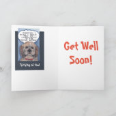 Humoristische Dog Get Well Kaart Designer Art (Binnen)