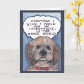 Humoristische Dog Get Well Kaart Designer Art (Gele Bloem)