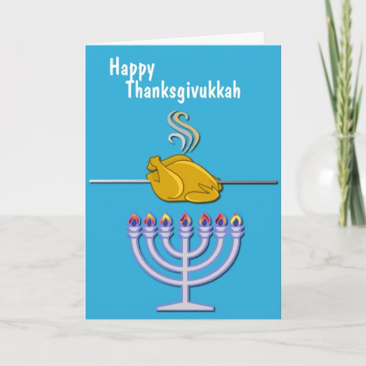 Humoristische Douane Thanksgivukkah Feestdagen Kaart (Voorkant)
