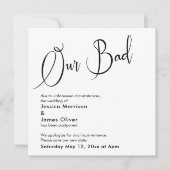 Humoristische, elegante "onze slechte" uitgestelde kaart (Voorkant)