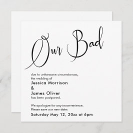Humoristische, elegante "onze slechte" uitgestelde kaart